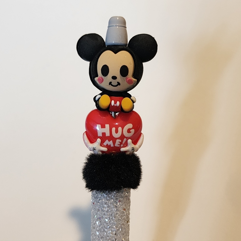 Mouse Hug Me Beaded‎ Pen Multicolor Black Ink